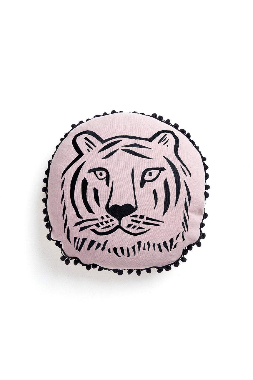 Cheeky Tiger Button Cushion