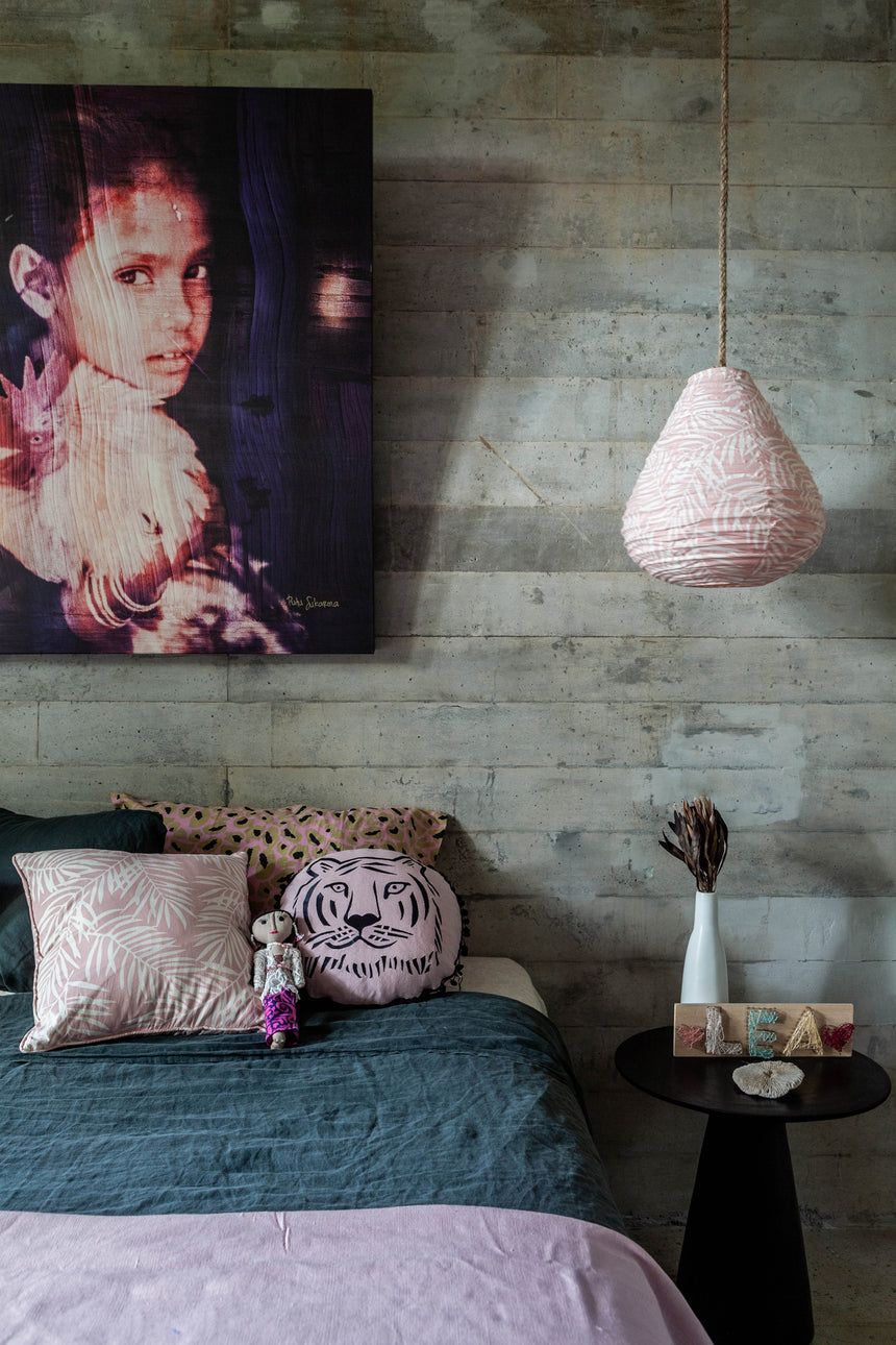 Cotton Pink Palm Leaf Lanterns