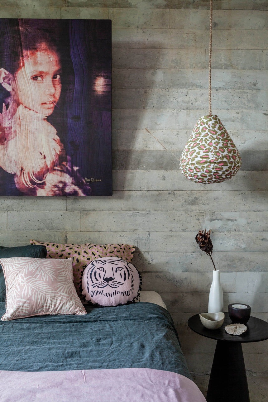 Cheeky Tiger Button Cushion