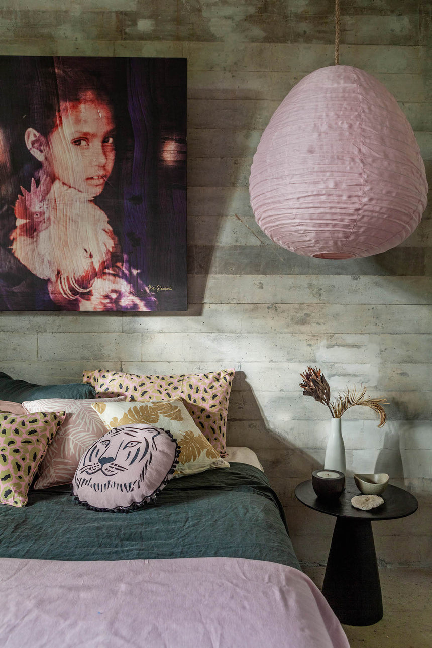 Linen Pink Pear Lantern