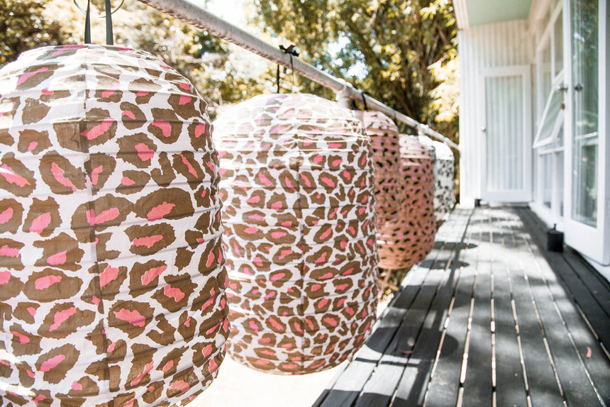 Cotton Leopard White Capsule Lantern