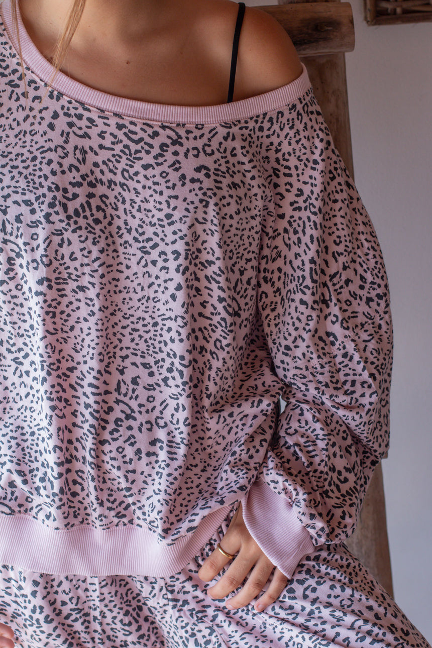 Leopard Mai Jogger Set - Top and Drop Crotch Pant