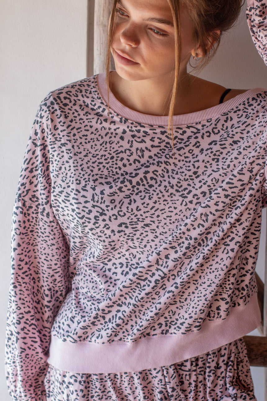 Leopard Mai Jogger Set - Top and Drop Crotch Pant