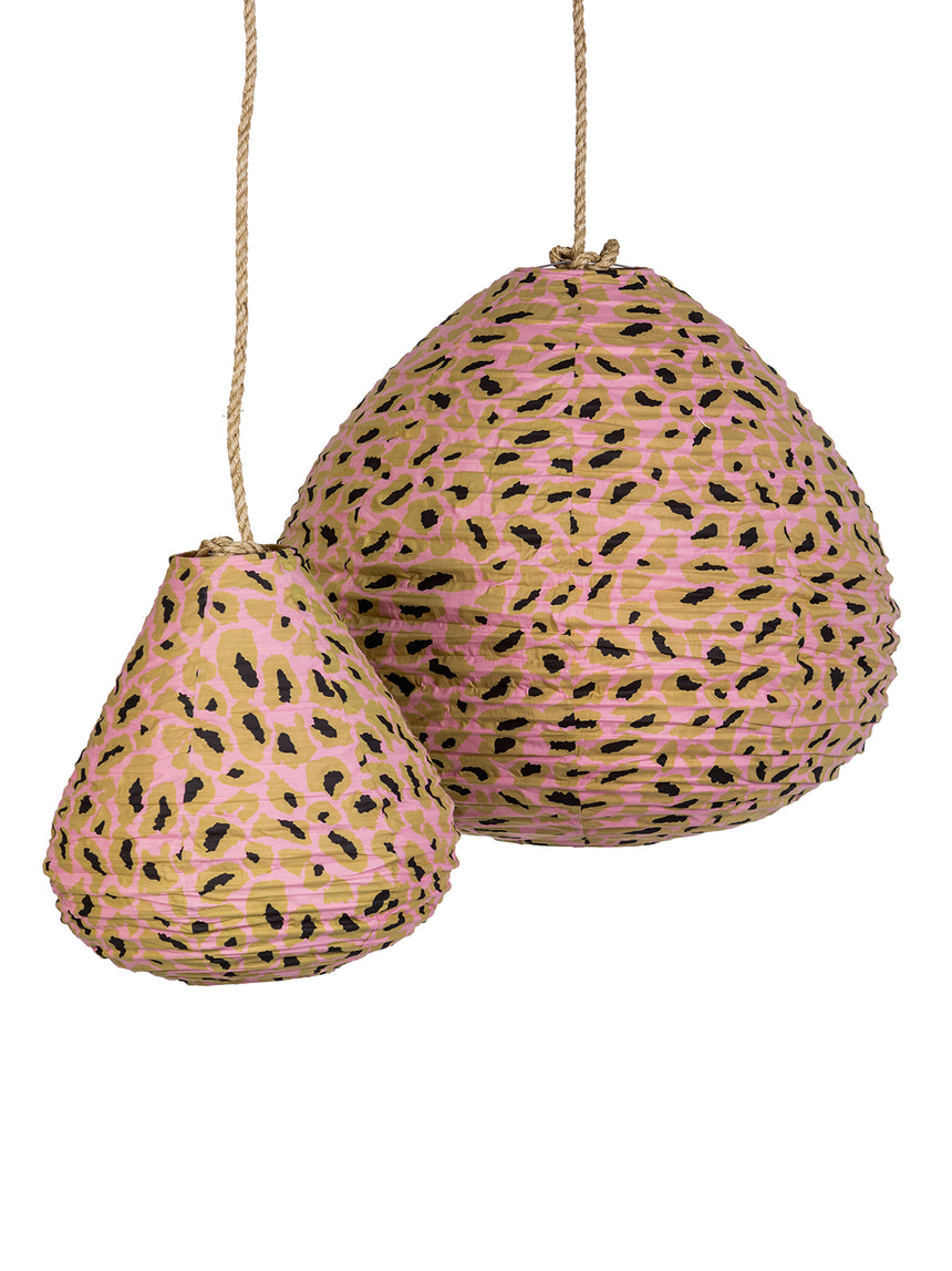 Cotton Pink Leopard Lanterns