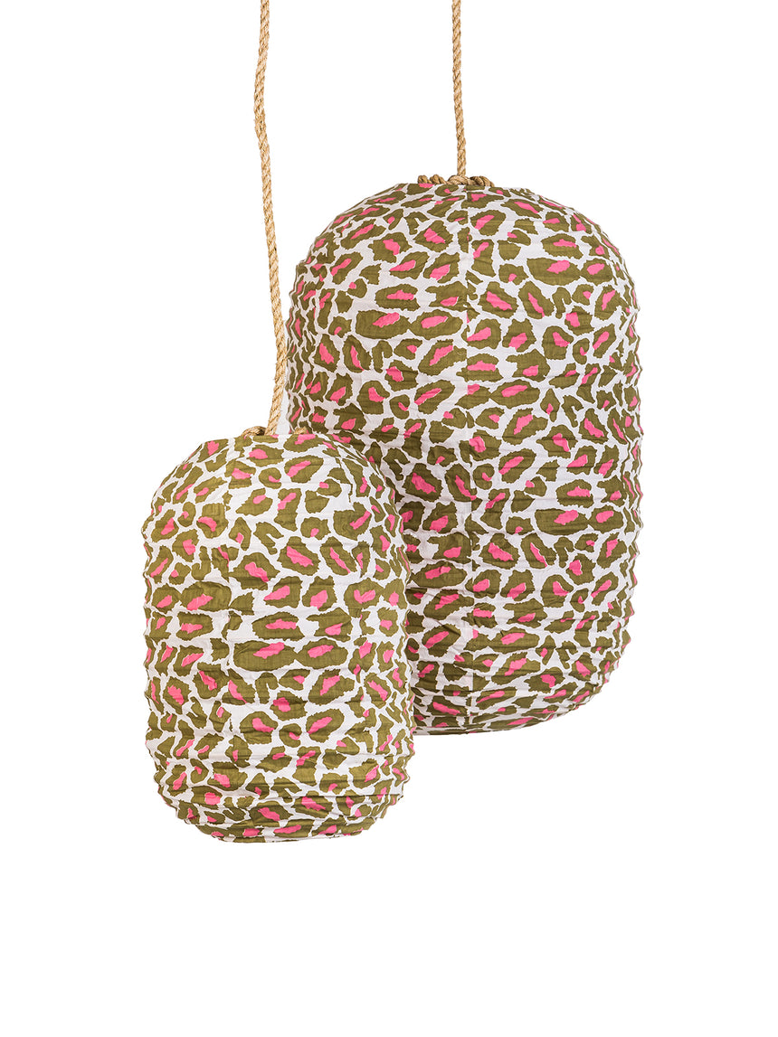 Cotton Leopard White Capsule Lantern