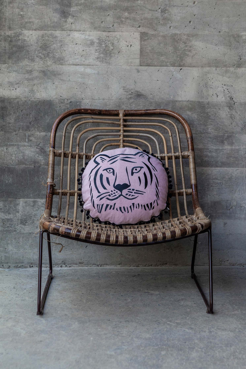 Cheeky Tiger Button Cushion
