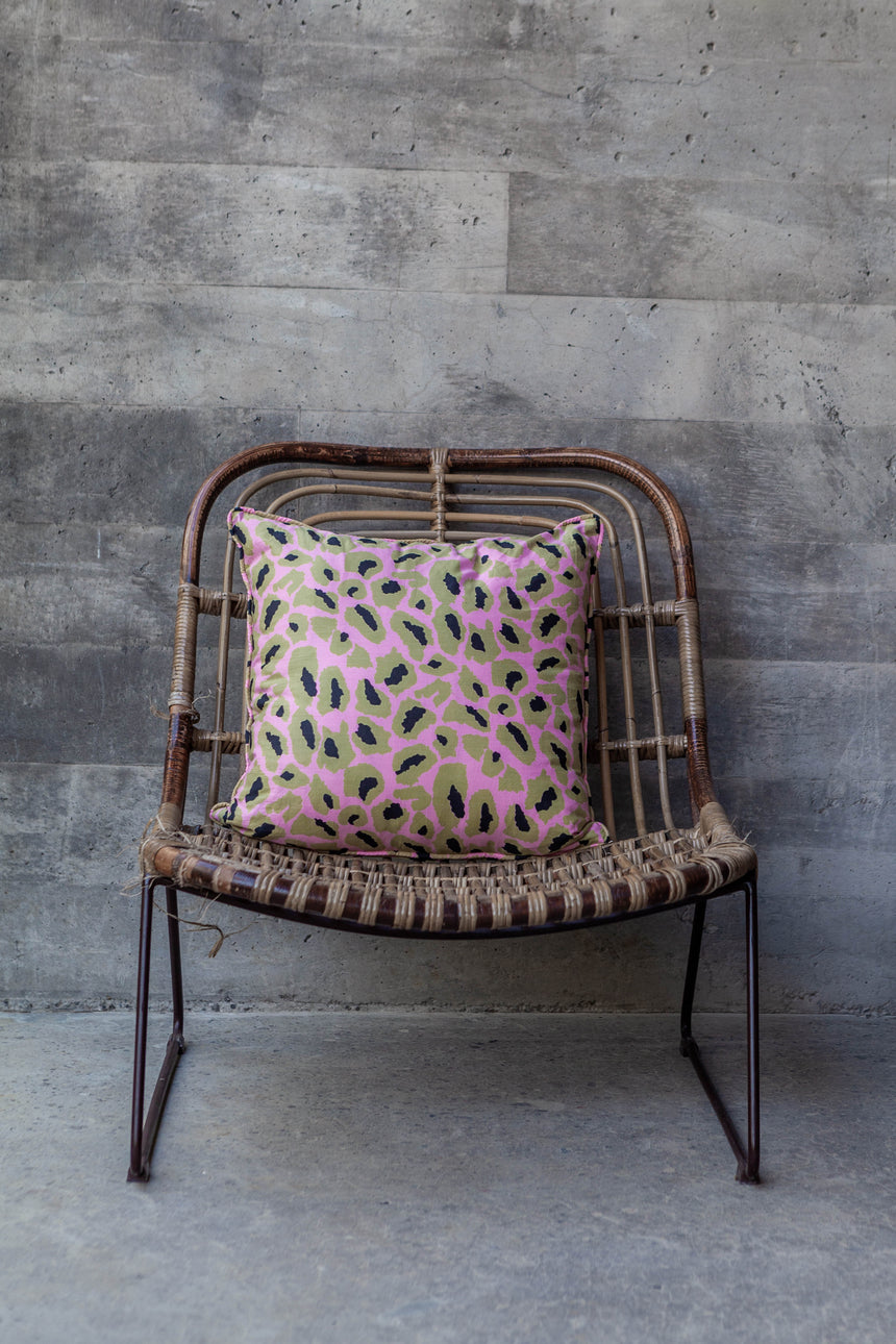 Hot Pink Leopard Print Cushion
