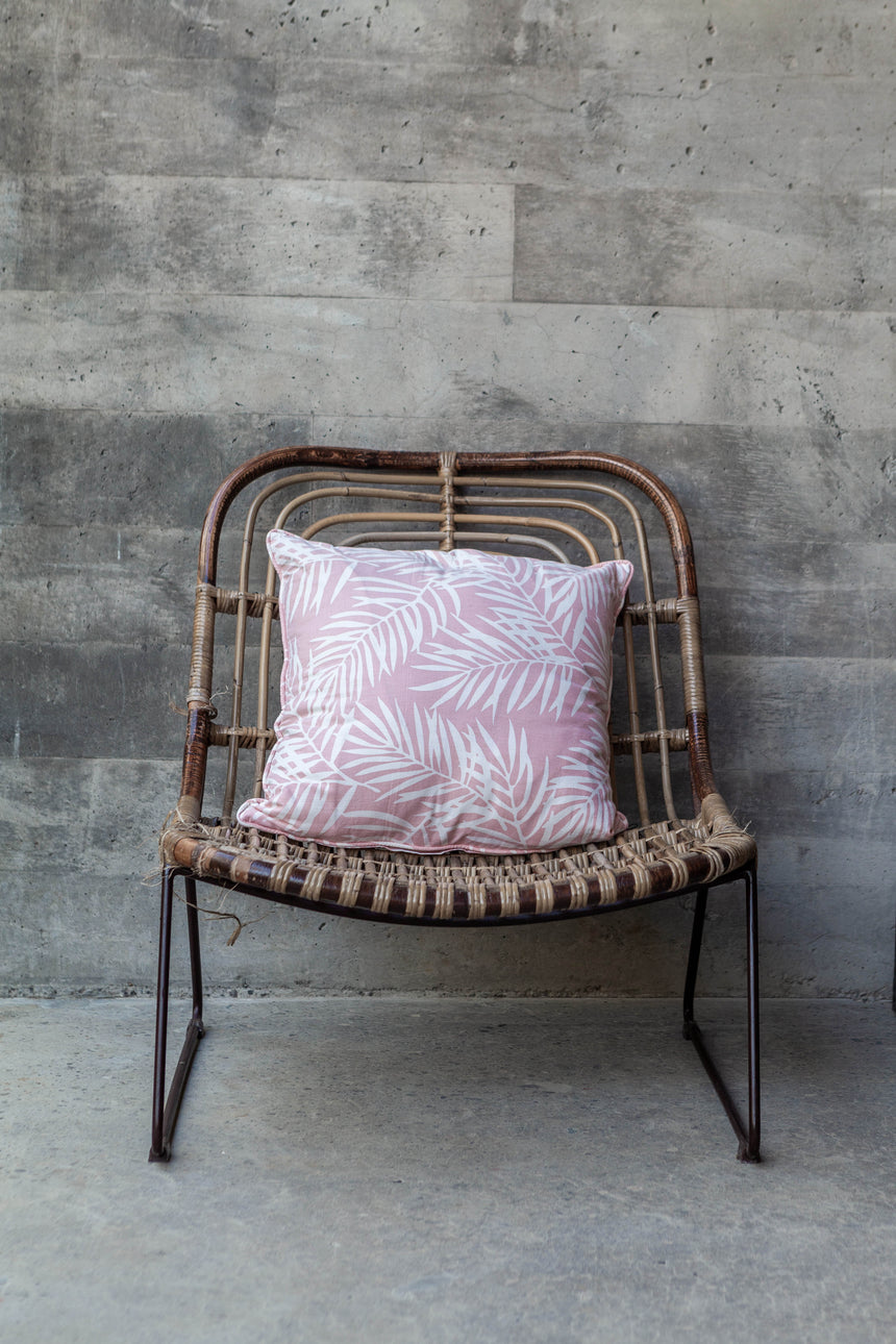 Pink Palm Print Cushion