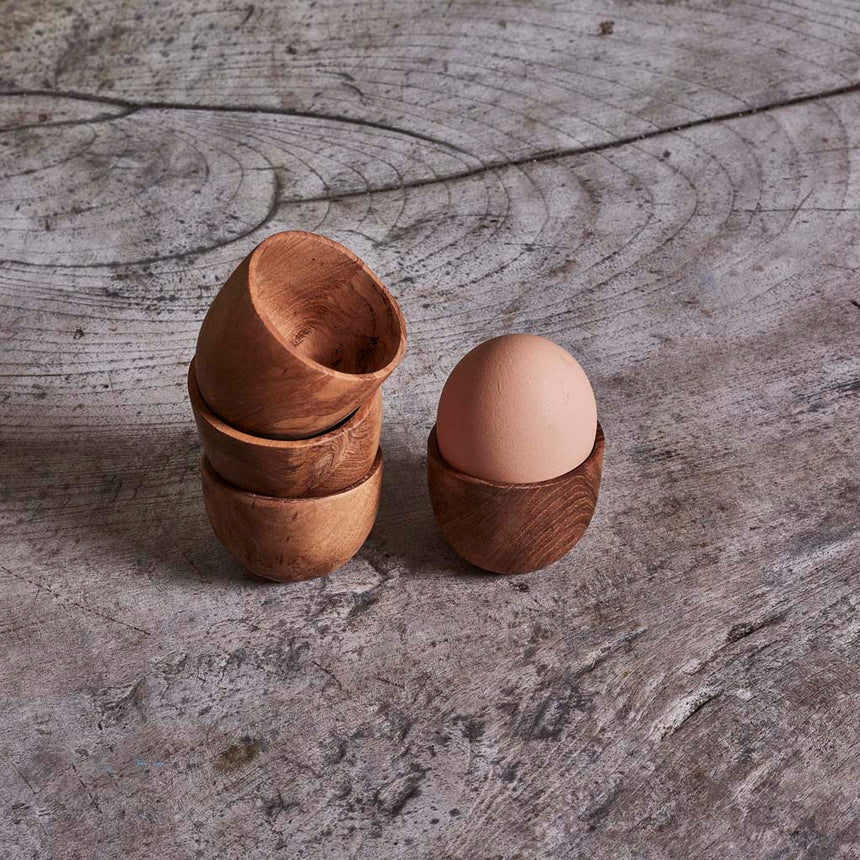Teak Egg Cups - Set of 4