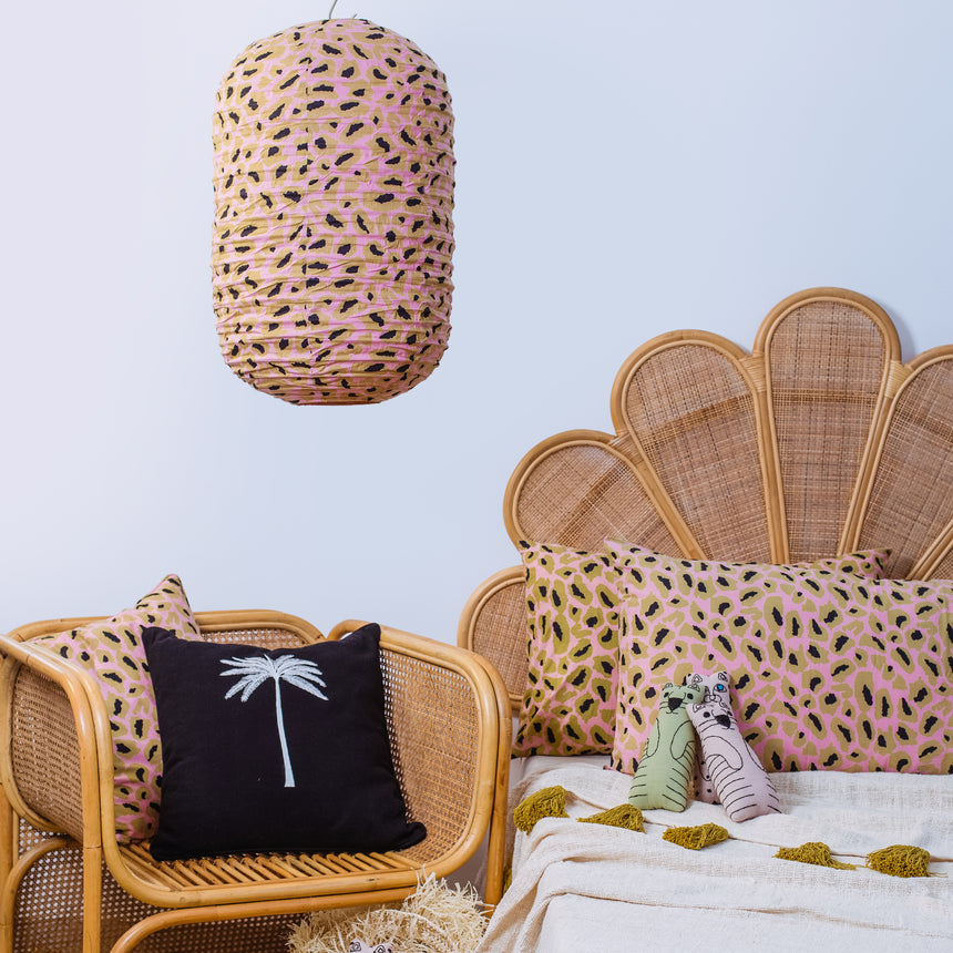 Cotton Leopard Pink Capsule Lantern
